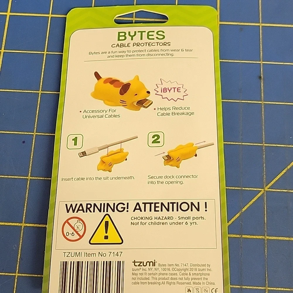 tzumi Bytes Cable Protectors - White and Brown Puppy Dogs